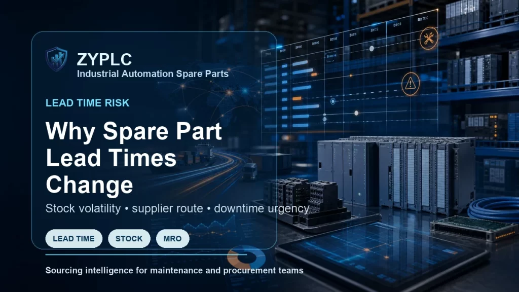 Industrial spare part lead time risk cover for automation maintenance planning