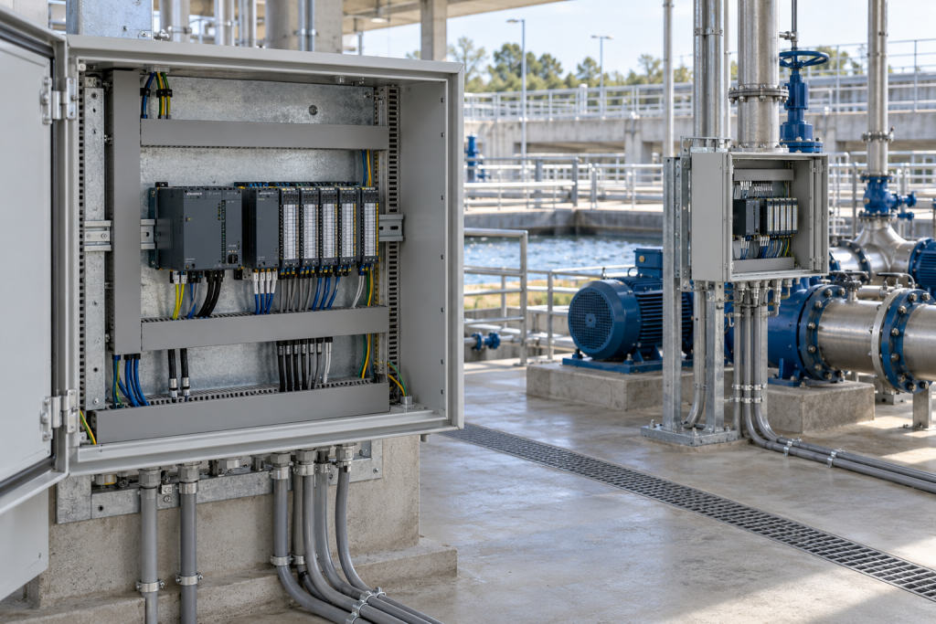 GE Emerson VersaMax IC200CPU001 spare parts 2026 pump station control architecture illustration